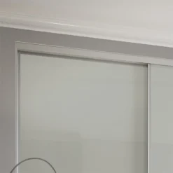Duo Sliding Wardrobe Door Arctic White Glass With Aluminium Frame (W)762mm -Outlet Home Harmony Store 12807028 3184843069495359
