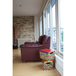 Curver Stockholm Bright Blocks Plastic Deco Storage Box Multi Colour 22L -Outlet Home Harmony Store 12807671 1624833169753446