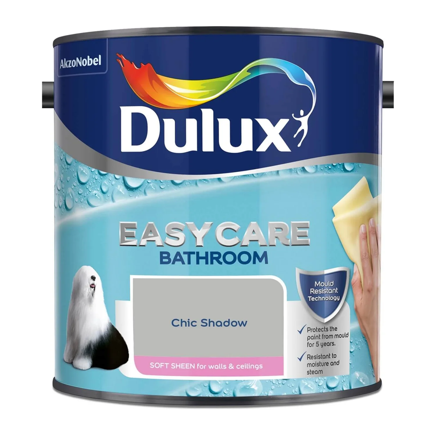 Dulux Easycare Bathroom Chic Shadow - Soft Sheen Emulsion Paint - 2.5L 4 Dulux Easycare Bathroom Chic Shadow - Soft Sheen Emulsion Paint - 2.5L - Image 4