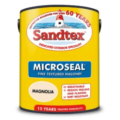Sandtex® Textured Masonry Paint Magnolia - 5L -Outlet Home Harmony Store 12809198 1904871504810031