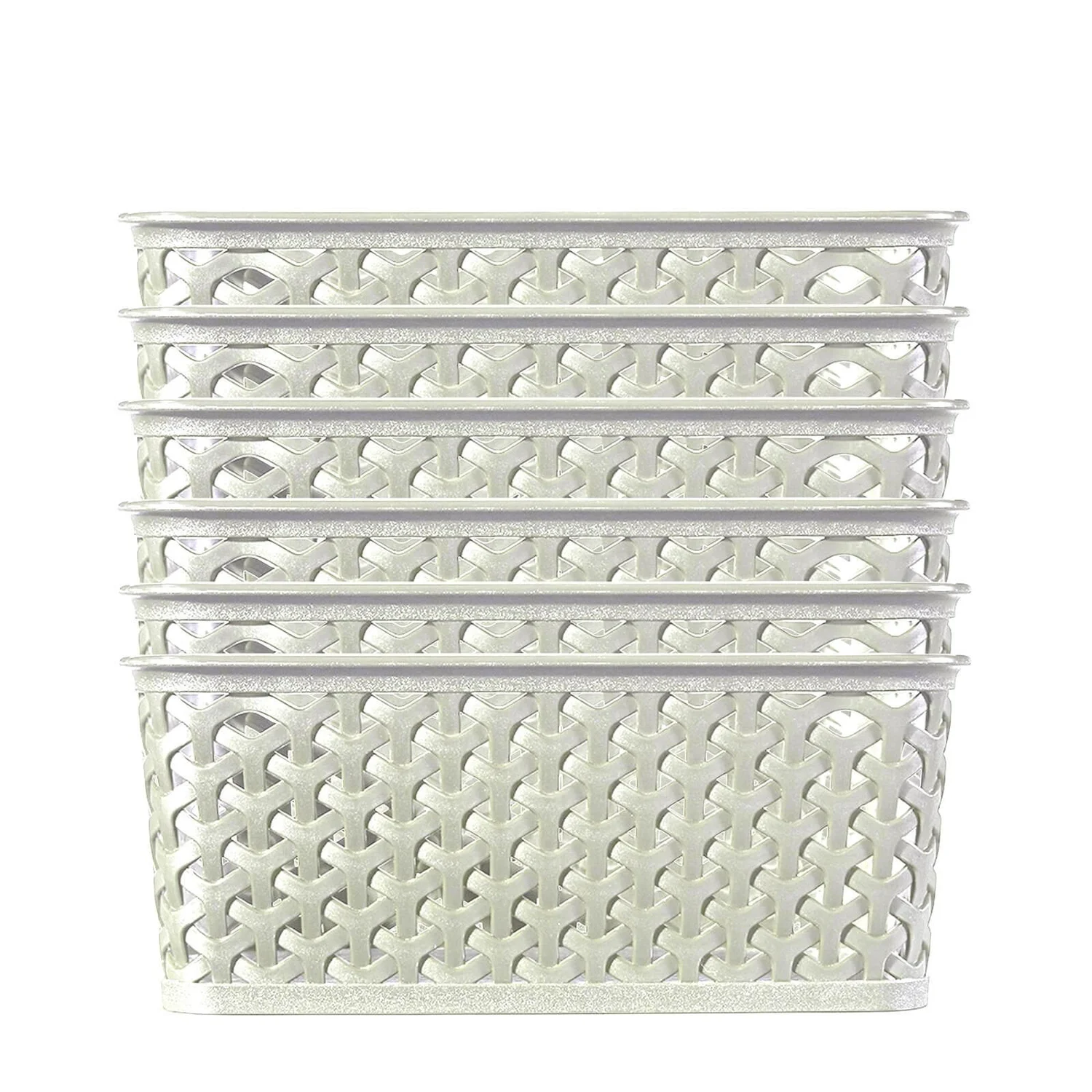 Curver My Style Large Rectangular Plastic Storage Basket - Vintage White - 18L 4 Curver My Style Large Rectangular Plastic Storage Basket - Vintage White - 18L - Image 4