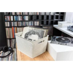 Curver My Style Large Rectangular Plastic Storage Basket - Vintage White - 18L 13 Curver My Style Large Rectangular Plastic Storage Basket - Vintage White - 18L -Outlet Home Harmony Store 12809473 2494833219402225