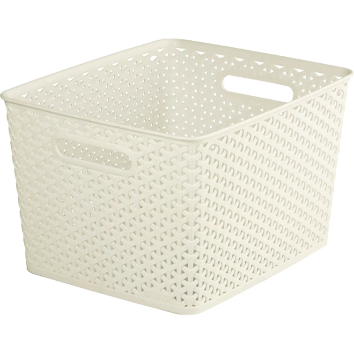 Curver My Style Large Rectangular Plastic Storage Basket - Vintage White - 18L 1 Curver My Style Large Rectangular Plastic Storage Basket - Vintage White - 18L