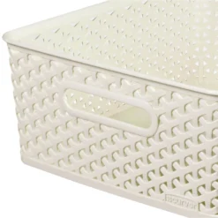 Curver My Style Medium Rectangular Plastic Storage Basket - Vintage White - 13L -Outlet Home Harmony Store 12809476 1424833219146790