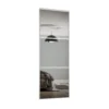 Linear Sliding Wardrobe Door 3 Panel Mirror With White Frame (W)762mm