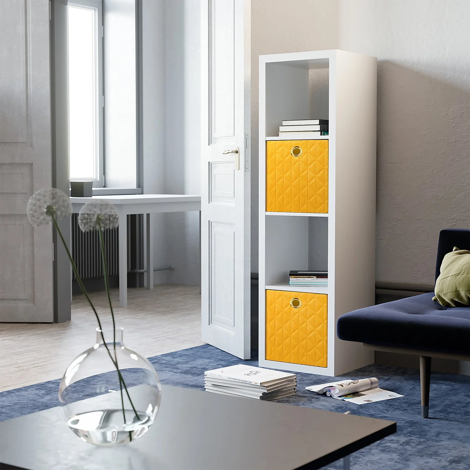 Clever Cube 4x1 Storage Unit - White 2 Clever Cube 4x1 Storage Unit - White - Image 2