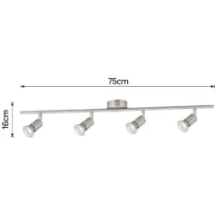 Rochdale 4 Lamp Spotlight Bar - Brushed Stainless Steel -Outlet Home Harmony Store 12813665 1874843086172161