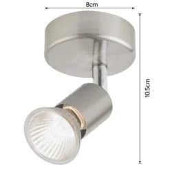 Rochdale 1x 35W Spotlight - Brushed Stainless Steel -Outlet Home Harmony Store 12813666 8924843086003885