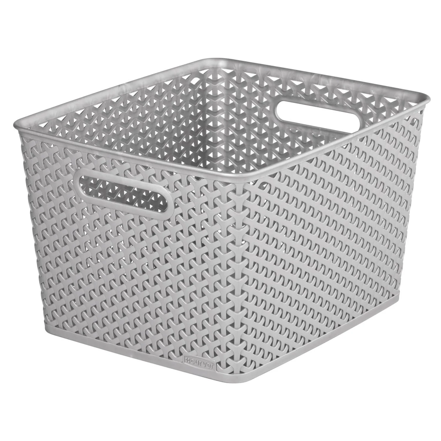 Curver My Style Large Rectangular Plastic Storage Basket - Grey - 18L 1 Curver My Style Large Rectangular Plastic Storage Basket - Grey - 18L