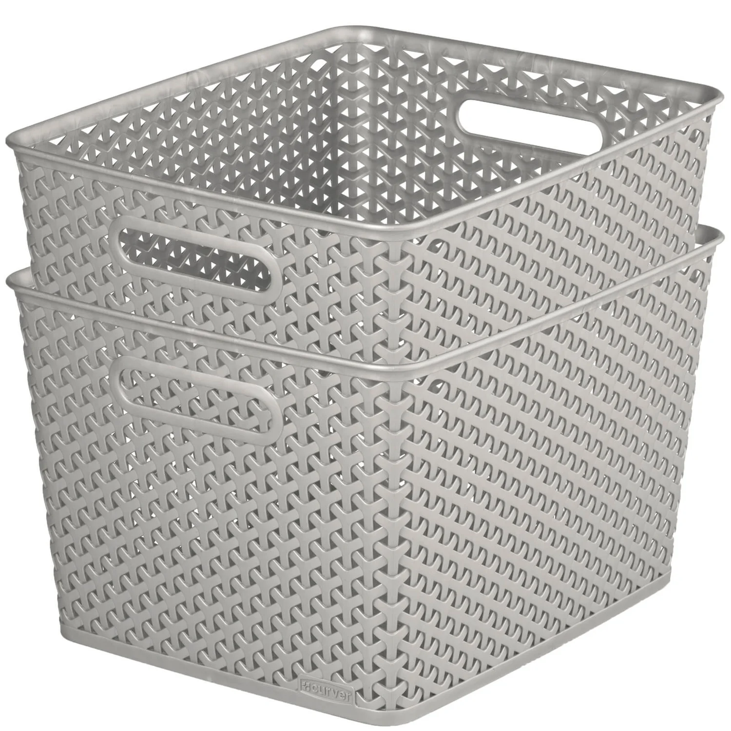 Curver My Style Large Rectangular Plastic Storage Basket - Grey - 18L 4 Curver My Style Large Rectangular Plastic Storage Basket - Grey - 18L - Image 4