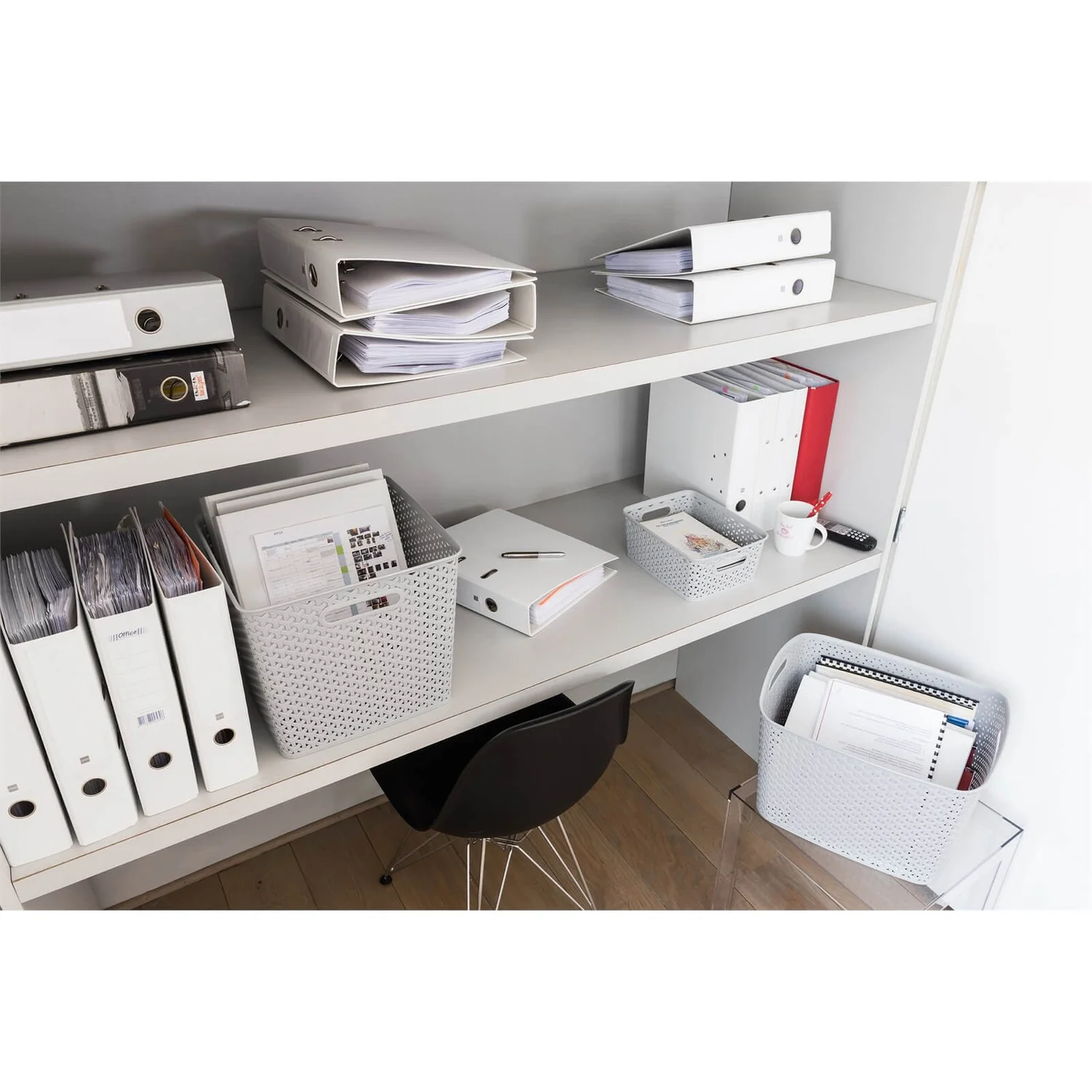 Curver My Style Large Rectangular Plastic Storage Basket - Grey - 18L 3 Curver My Style Large Rectangular Plastic Storage Basket - Grey - 18L - Image 3