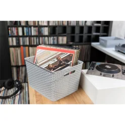 Curver My Style Large Rectangular Plastic Storage Basket - Grey - 18L 13 Curver My Style Large Rectangular Plastic Storage Basket - Grey - 18L -Outlet Home Harmony Store 12814518 6064832988437034