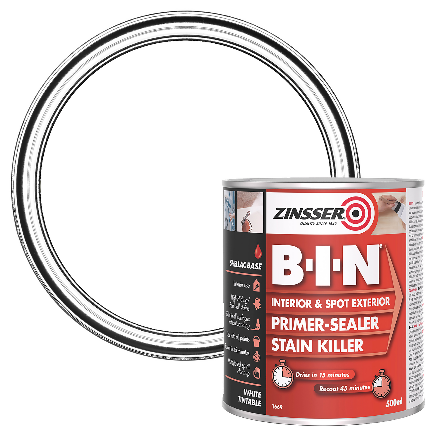 Zinsser B-I-N Primer - 2.5L 1 Zinsser B-I-N Primer - 2.5L