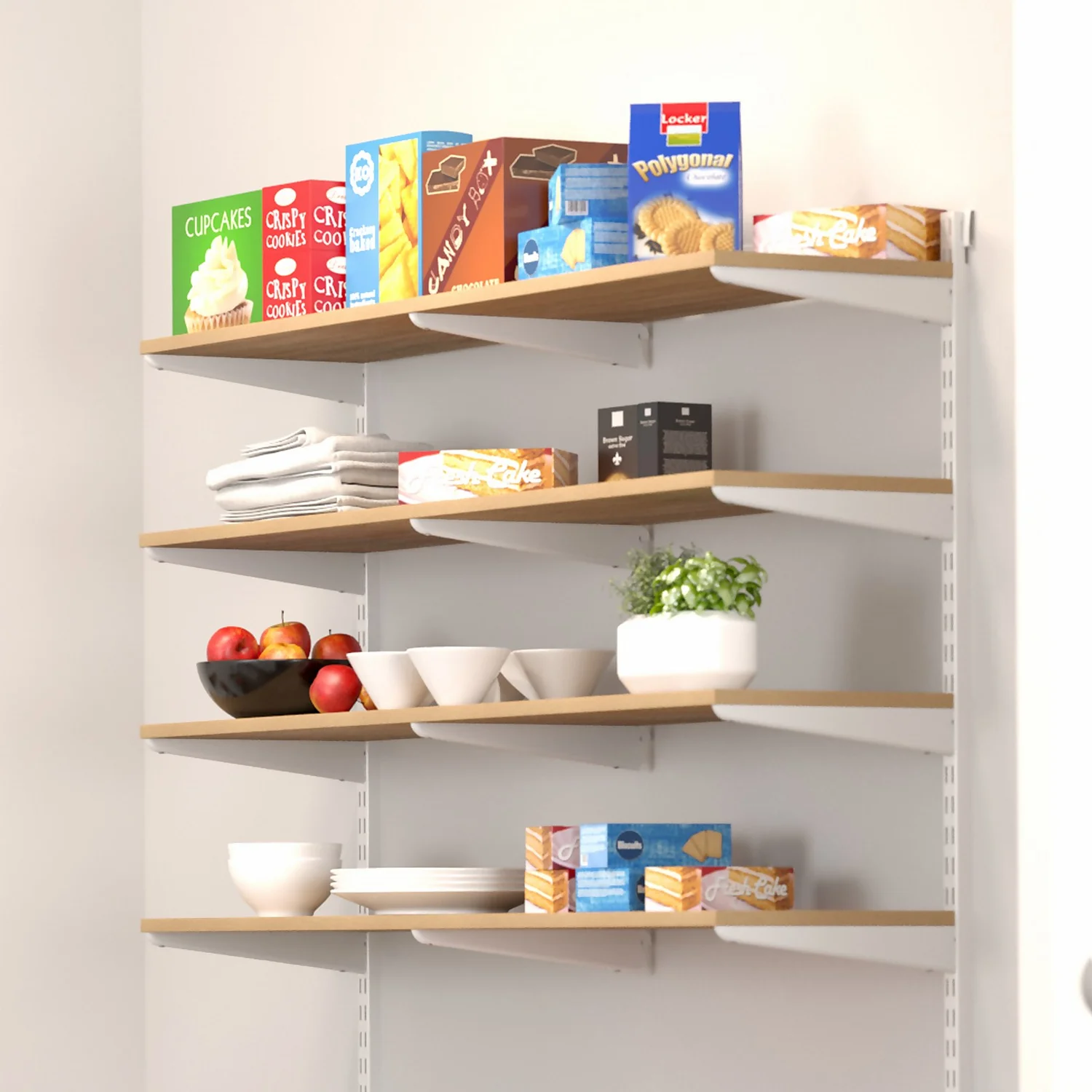 None Double Slot Bracket - White -320mm 2 None Double Slot Bracket - White -320mm - Image 2