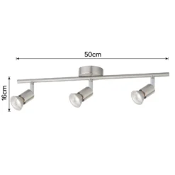 Rochdale 3 Lamp Spotlight Bar - Brushed Stainless Steel 9 Rochdale 3 Lamp Spotlight Bar - Brushed Stainless Steel -Outlet Home Harmony Store 12815760 3884843350415341