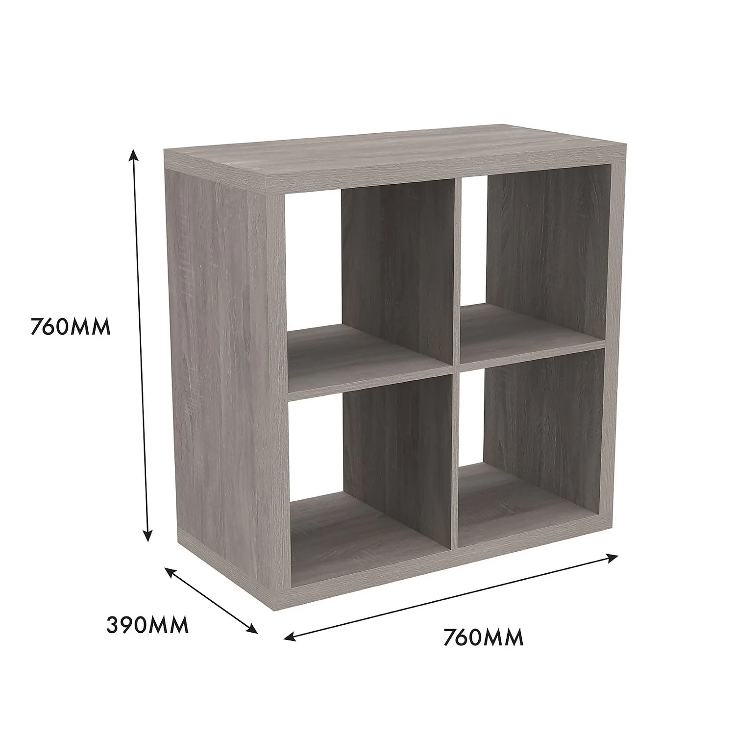 Clever Cube 2x2 Storage Unit - Grey Oak 5 Clever Cube 2x2 Storage Unit - Grey Oak - Image 5