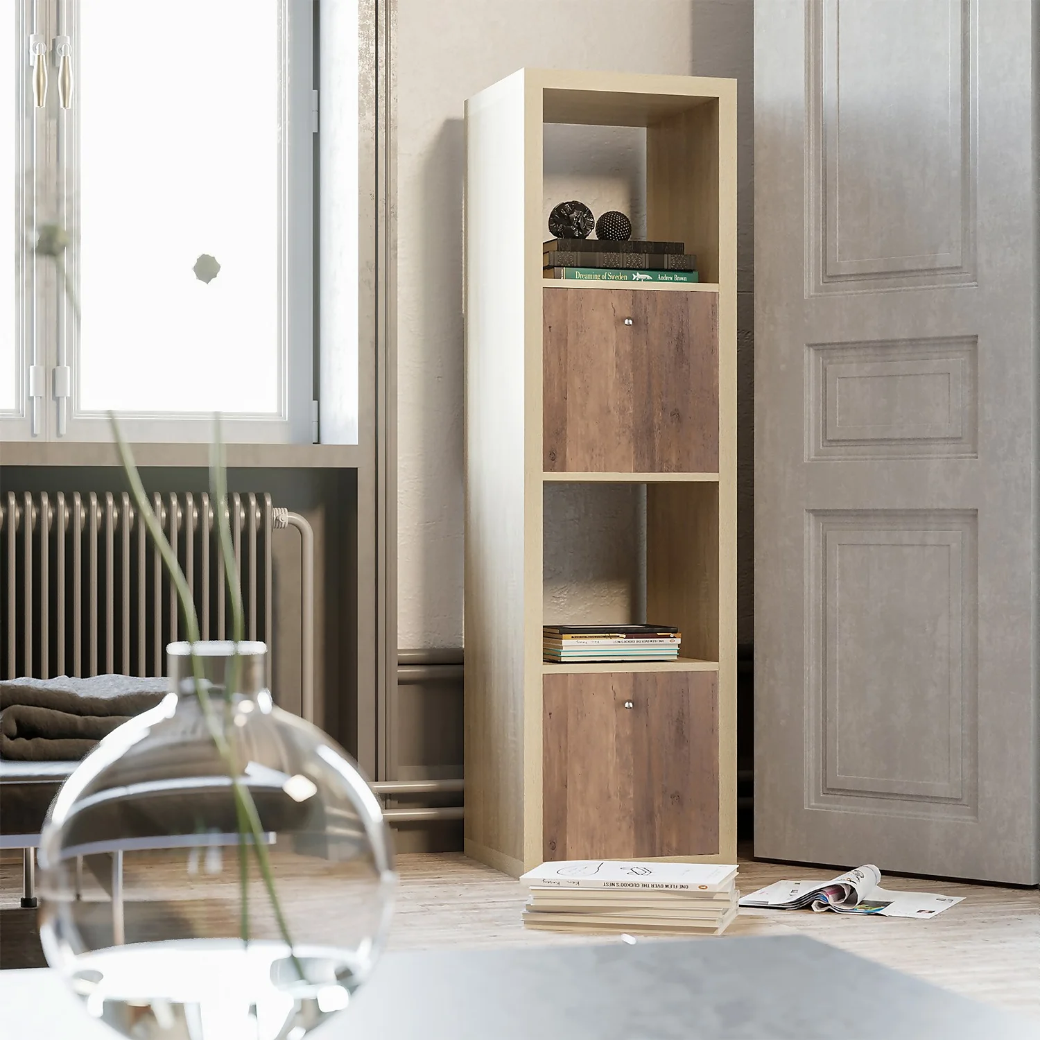 Clever Cube 4x1 Storage Unit - Oak 2 Clever Cube 4x1 Storage Unit - Oak - Image 2