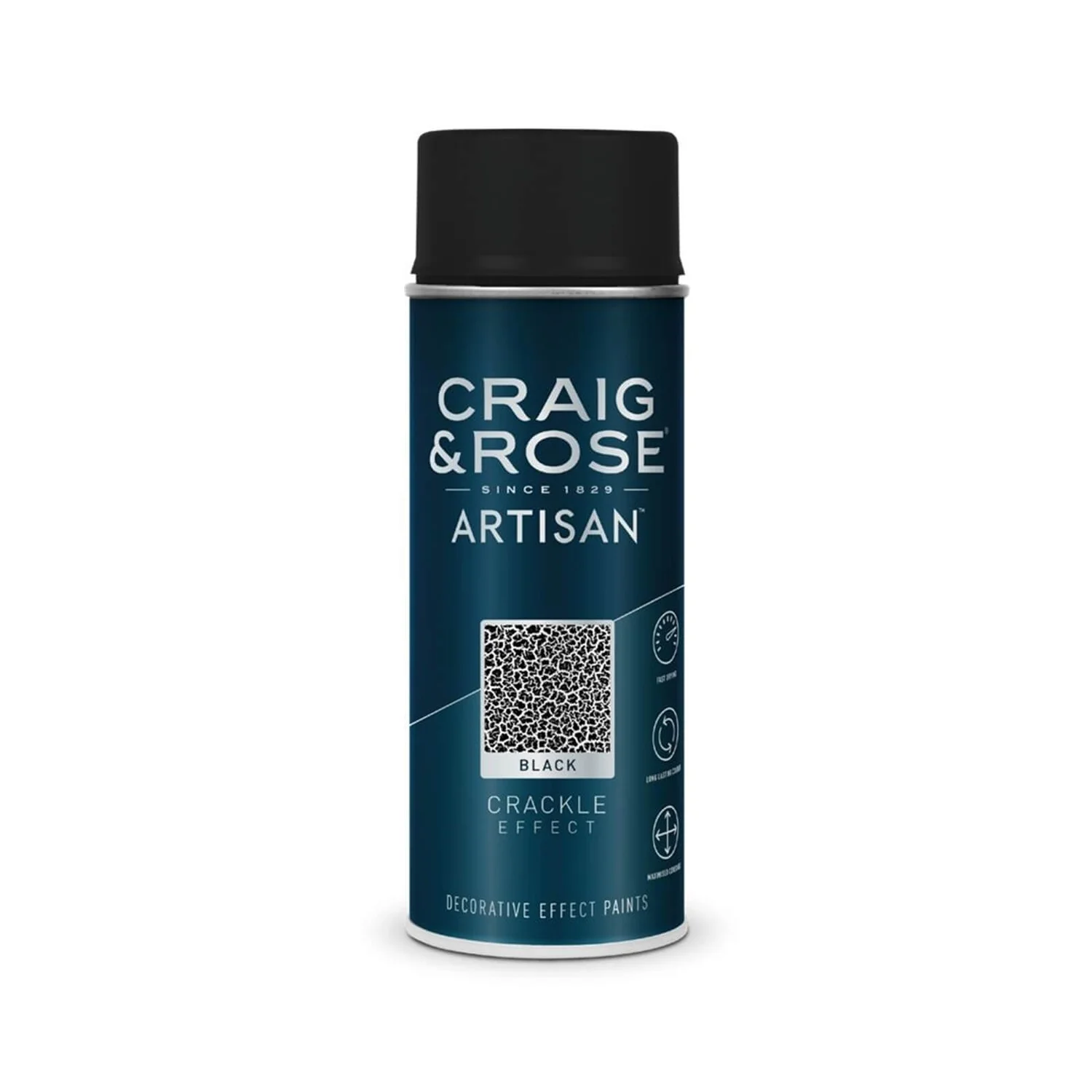 Craig & Rose Artisan Crackle Effect Spray Paint - Black - 400ml 1 Craig & Rose Artisan Crackle Effect Spray Paint - Black - 400ml