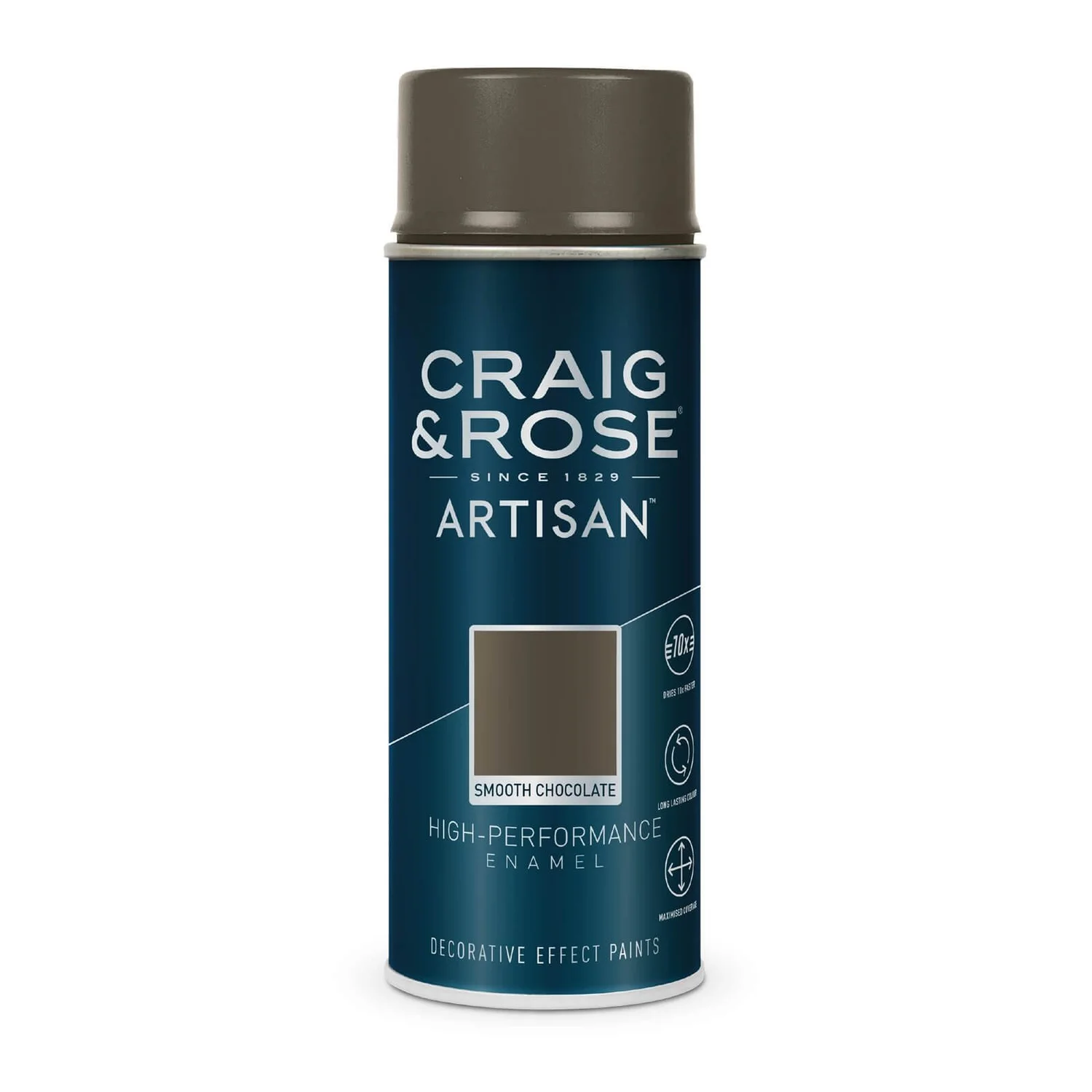 Craig & Rose Artisan Enamel Gloss Spray Paint - Smooth Chocolate - 400ml 2 Craig & Rose Artisan Enamel Gloss Spray Paint - Smooth Chocolate - 400ml - Image 2