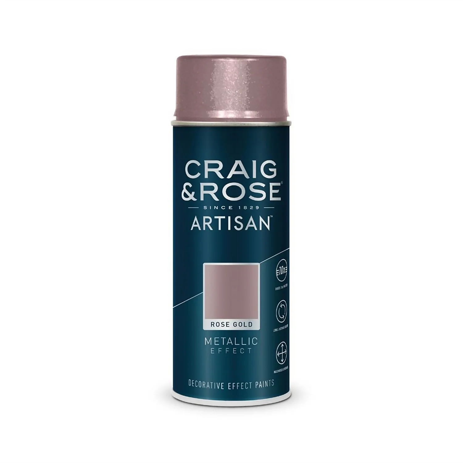 Craig & Rose Artisan Metallic Effect Spray Paint - Rose Gold - 400ml 1 Craig & Rose Artisan Metallic Effect Spray Paint - Rose Gold - 400ml