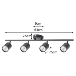 Travis 4 Light Spotlight Bar - Black -Outlet Home Harmony Store 12817922 1014843359507162