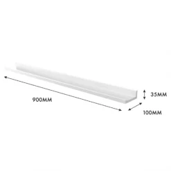 Flexi Storage Decorative Shelving Photo Shelf - White Matt - 900x35x100mm -Outlet Home Harmony Store 12817971 5514991763960201