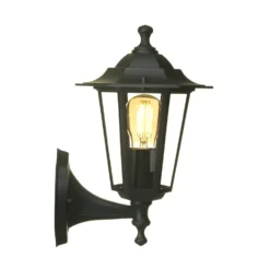 Lutec Corniche E27 Outdoor Wall Lantern - Black -Outlet Home Harmony Store 12819209 3434832981832225