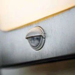 Lutec Face 13W LED PIR Outdoor Wall Light - Stainless Steel -Outlet Home Harmony Store 12819285 8224952877315036