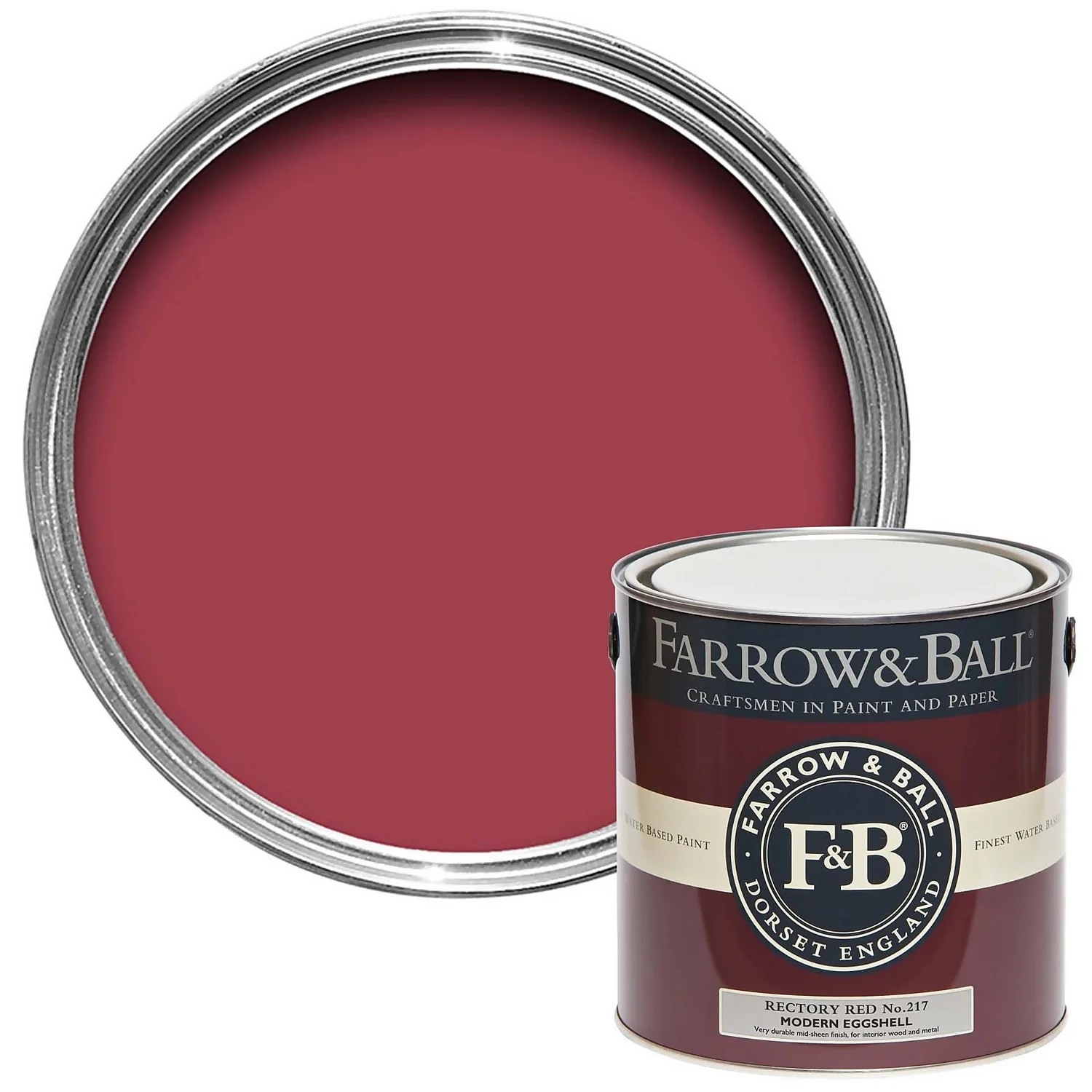 Farrow & Ball Modern Eggshell Paint Rectory Red - 2.5L 1 Farrow & Ball Modern Eggshell Paint Rectory Red - 2.5L