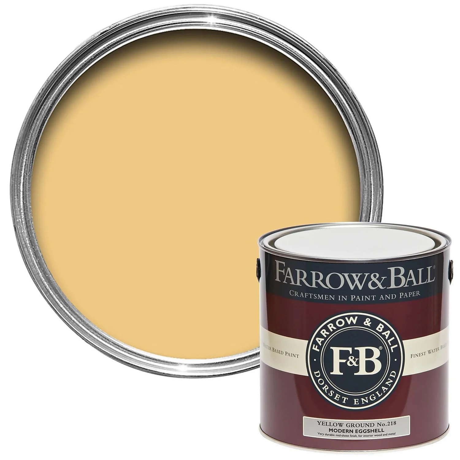 Farrow & Ball Modern Eggshell Paint Yellow Ground - 2.5L 1 Farrow & Ball Modern Eggshell Paint Yellow Ground - 2.5L