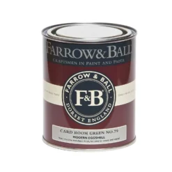 Farrow & Ball Modern Eggshell Paint Card Room Green - 750ml -Outlet Home Harmony Store 12819800 1934952653870860