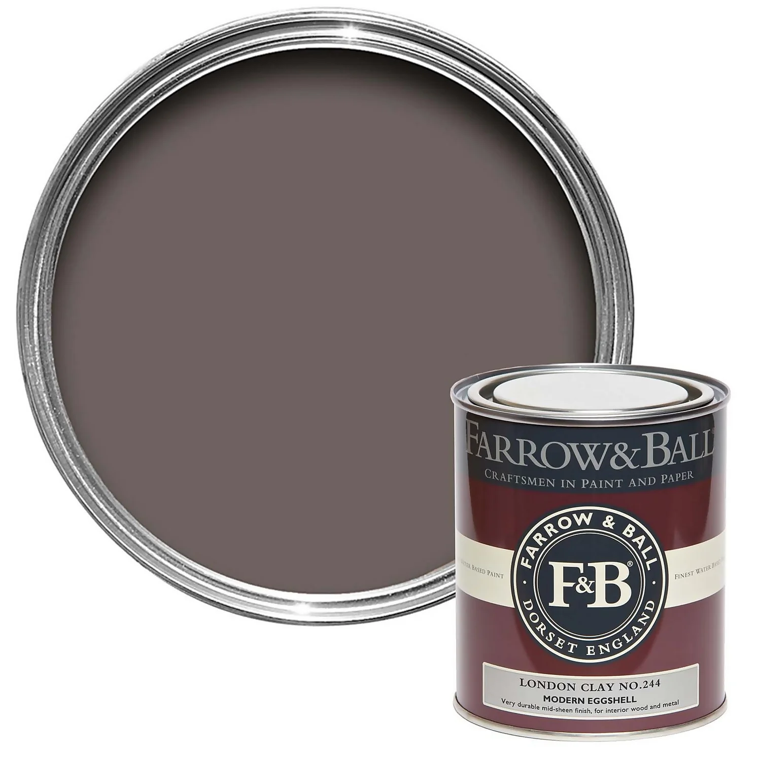 Farrow & Ball Modern Eggshell Paint London Clay - 750ml 1 Farrow & Ball Modern Eggshell Paint London Clay - 750ml