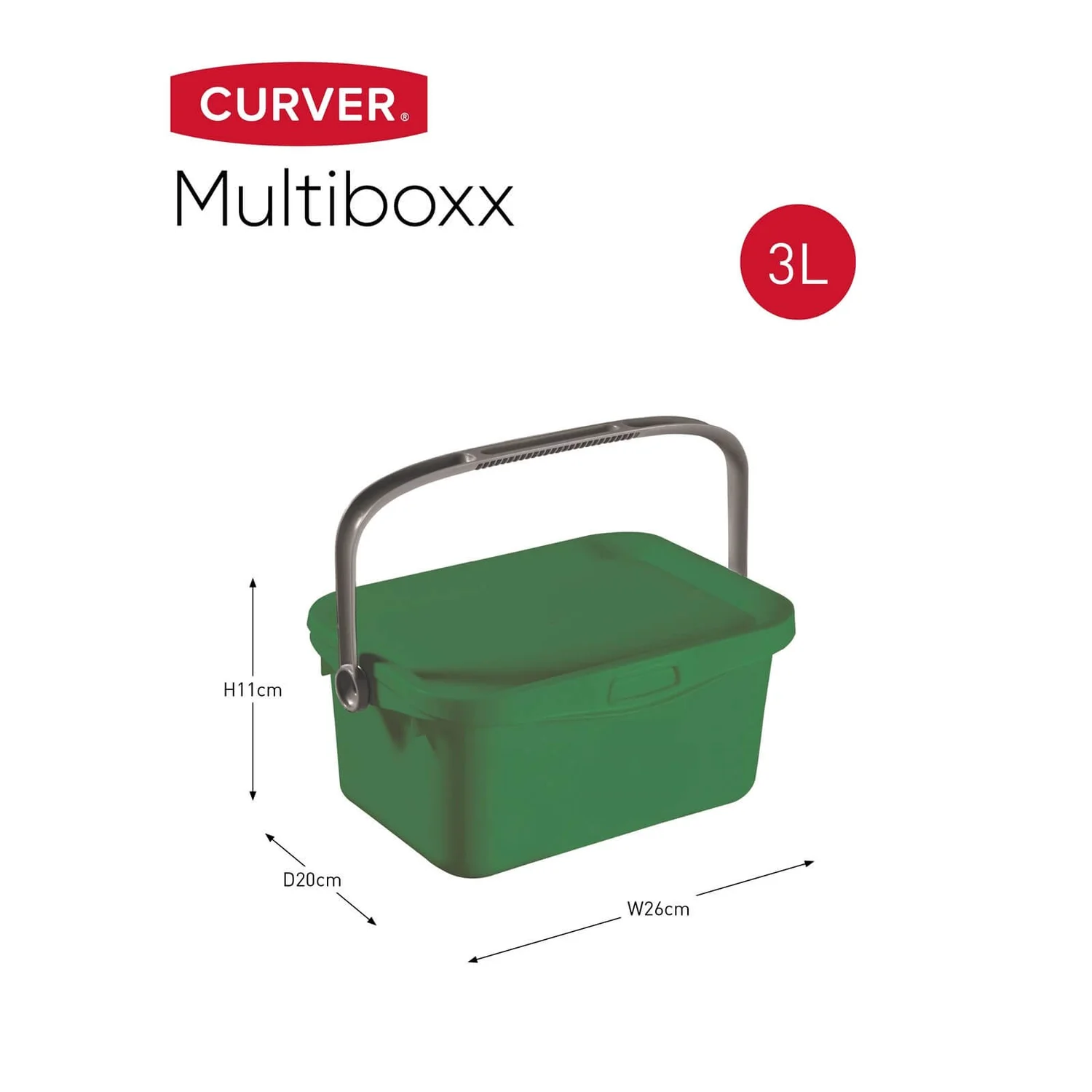 Curver Multiboxx Plastic Multi-purpose Storage Box - Green - 3L 5 Curver Multiboxx Plastic Multi-purpose Storage Box - Green - 3L - Image 5
