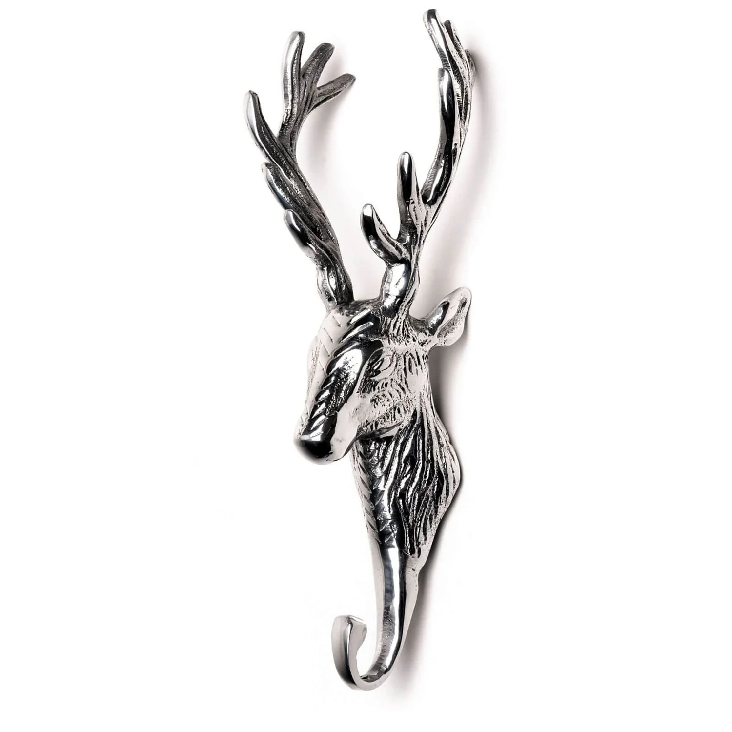 None Silver Finish Stag Head Coat Hook 1 None Silver Finish Stag Head Coat Hook