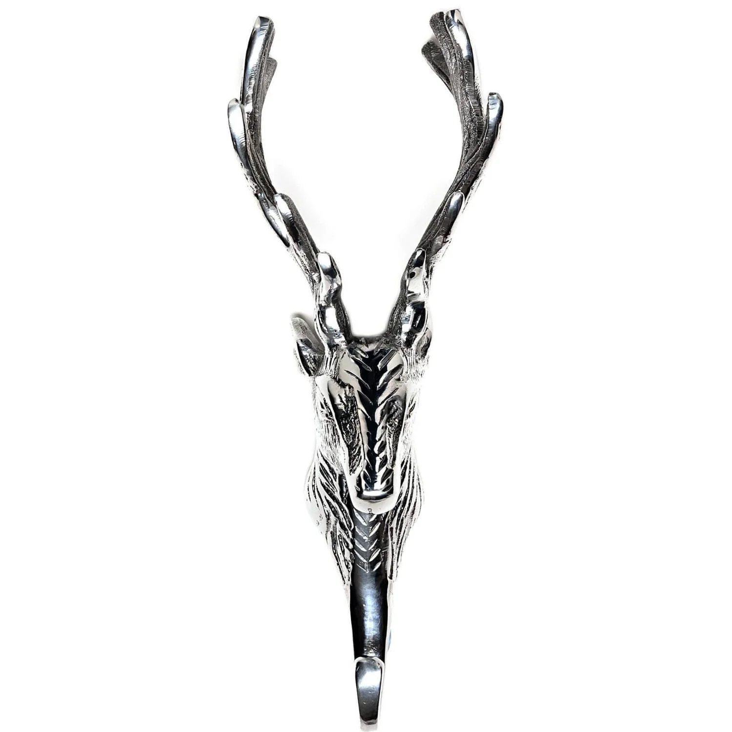 None Silver Finish Stag Head Coat Hook 2 None Silver Finish Stag Head Coat Hook - Image 2