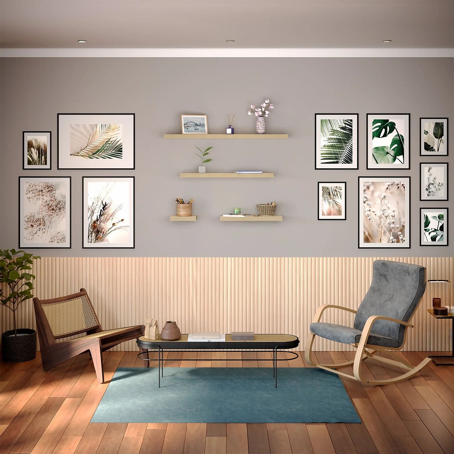 Floating Shelf - Sanoma Oak - 250 X 250 X 38mm 2 Floating Shelf - Sanoma Oak - 250 X 250 X 38mm - Image 2