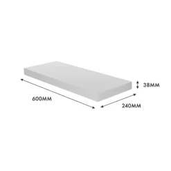 Floating Shelf - White Gloss - 600 X 240 X 38mm -Outlet Home Harmony Store 12822023 1524976219095485