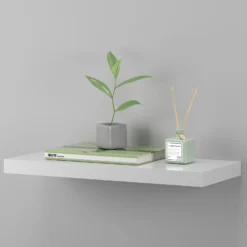 Floating Shelf - White Gloss - 600 X 240 X 38mm -Outlet Home Harmony Store 12822023 1594876424034480