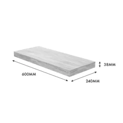 Floating Shelf - Grey Oak - 600 X 240 X 38mm 9 Floating Shelf - Grey Oak - 600 X 240 X 38mm -Outlet Home Harmony Store 12822025 1544976219240217