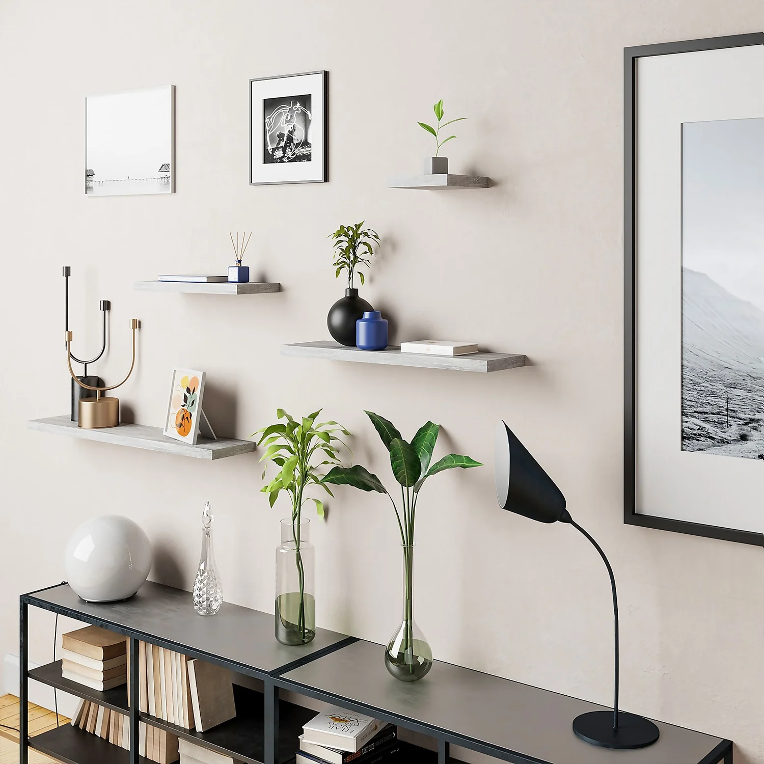 Floating Shelf - Grey Oak - 600 X 240 X 38mm 3 Floating Shelf - Grey Oak - 600 X 240 X 38mm - Image 3