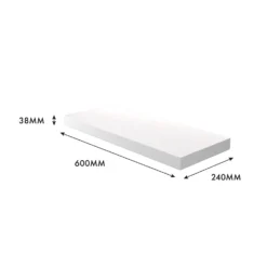Matt White Floating Shelf - 600 X 240 X 38mm 7 Matt White Floating Shelf - 600 X 240 X 38mm -Outlet Home Harmony Store 12822027 4774976219354031