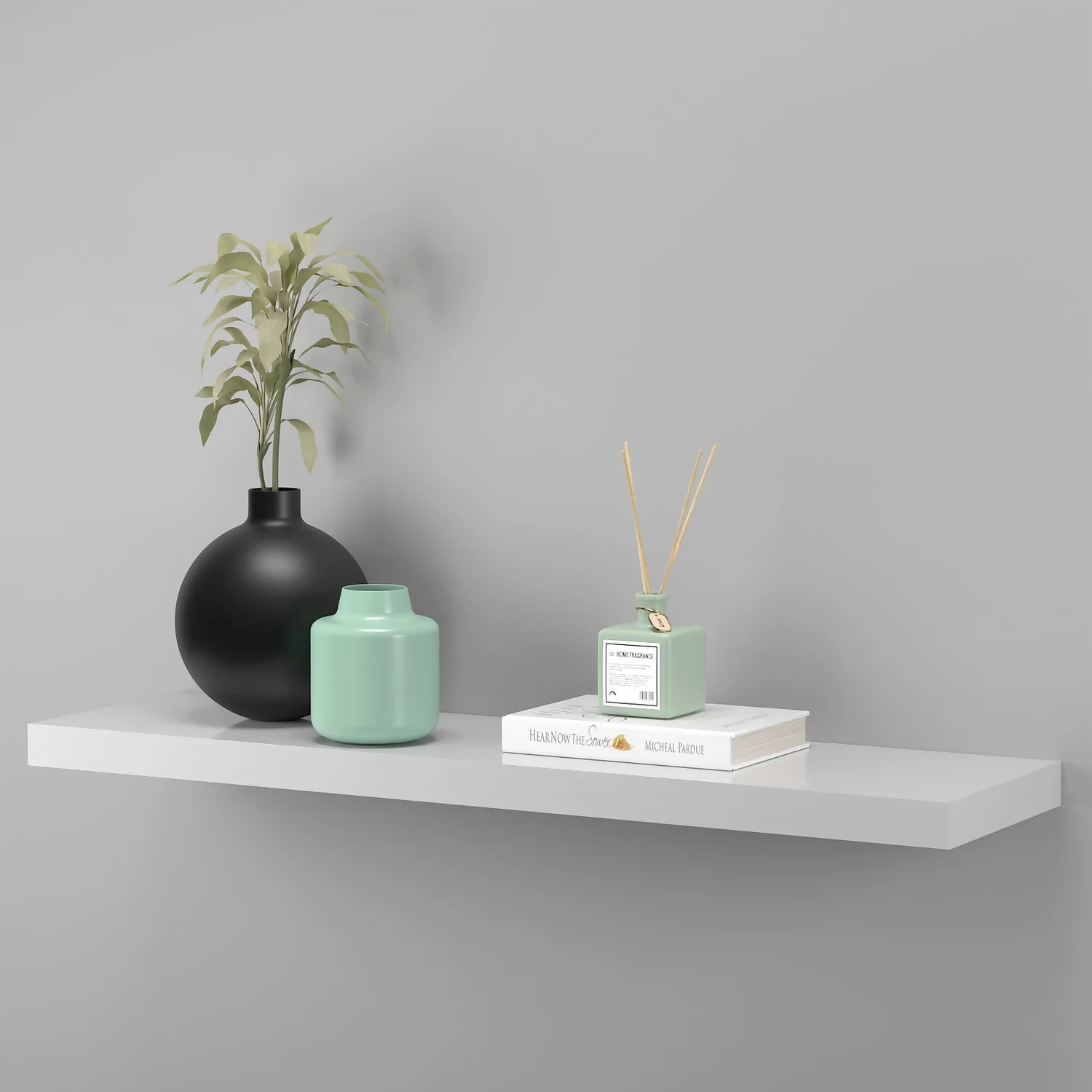Floating Shelf - White Gloss - 900 X 240 X 38mm 4 Floating Shelf - White Gloss - 900 X 240 X 38mm - Image 4