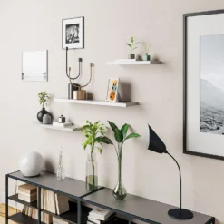 Floating Shelf - White Gloss - 900 X 240 X 38mm 7 Floating Shelf - White Gloss - 900 X 240 X 38mm -Outlet Home Harmony Store 12822047 7534887316151097