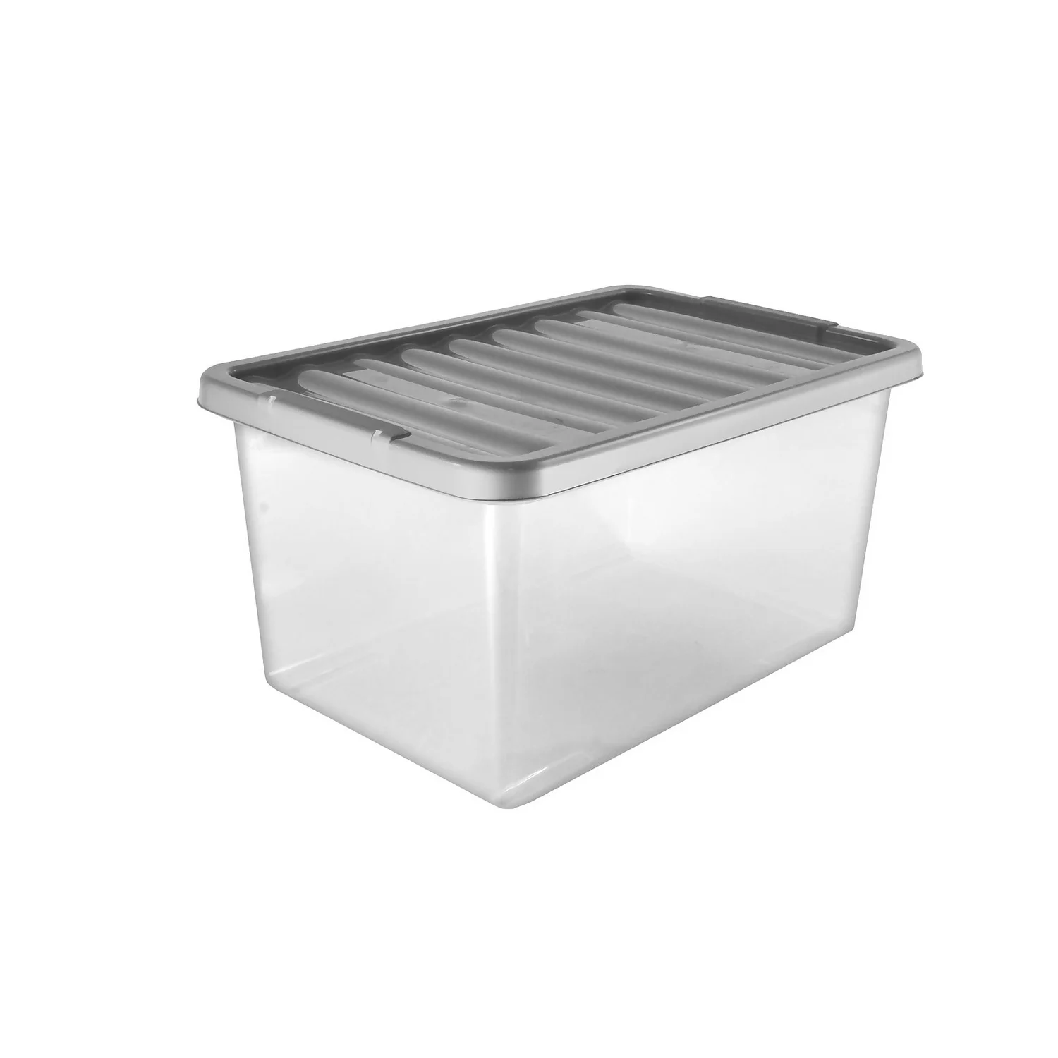 17L Storage Box With Clear Base And Grey Lid 2 17L Storage Box With Clear Base And Grey Lid - Image 2