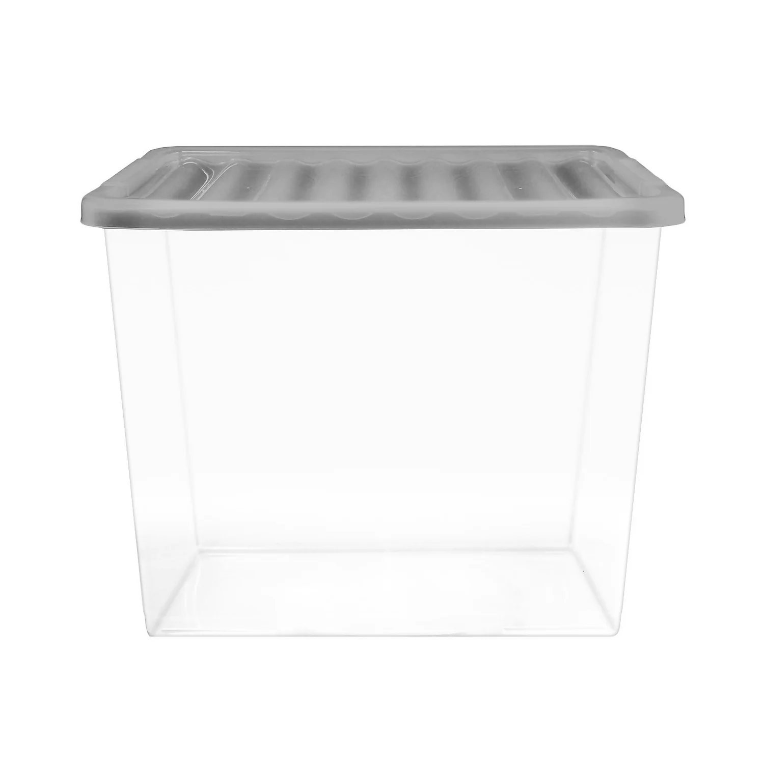 80L Storage Box With Clear Base And Grey Lid 1 80L Storage Box With Clear Base And Grey Lid