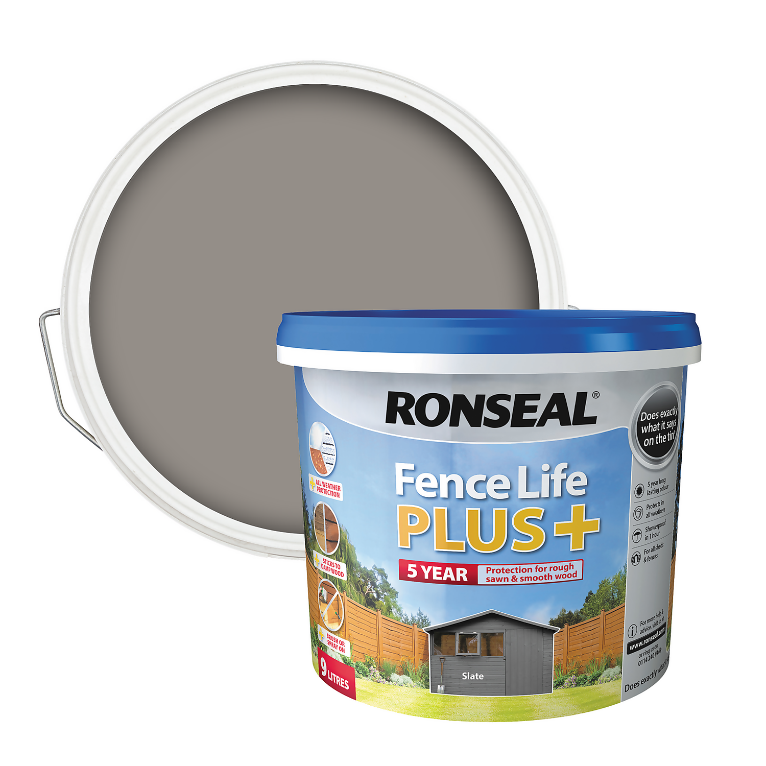 Ronseal Fence Life Plus Slate - 9L 1 Ronseal Fence Life Plus Slate - 9L