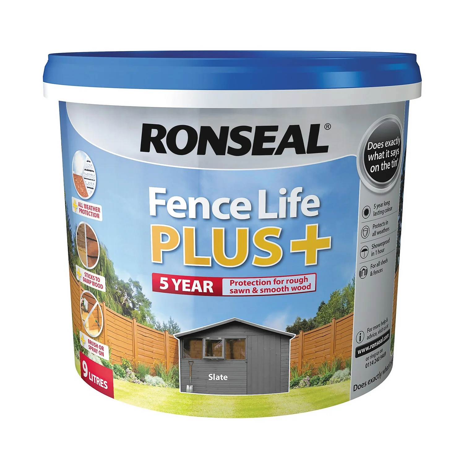 Ronseal Fence Life Plus Slate - 9L 4 Ronseal Fence Life Plus Slate - 9L - Image 4