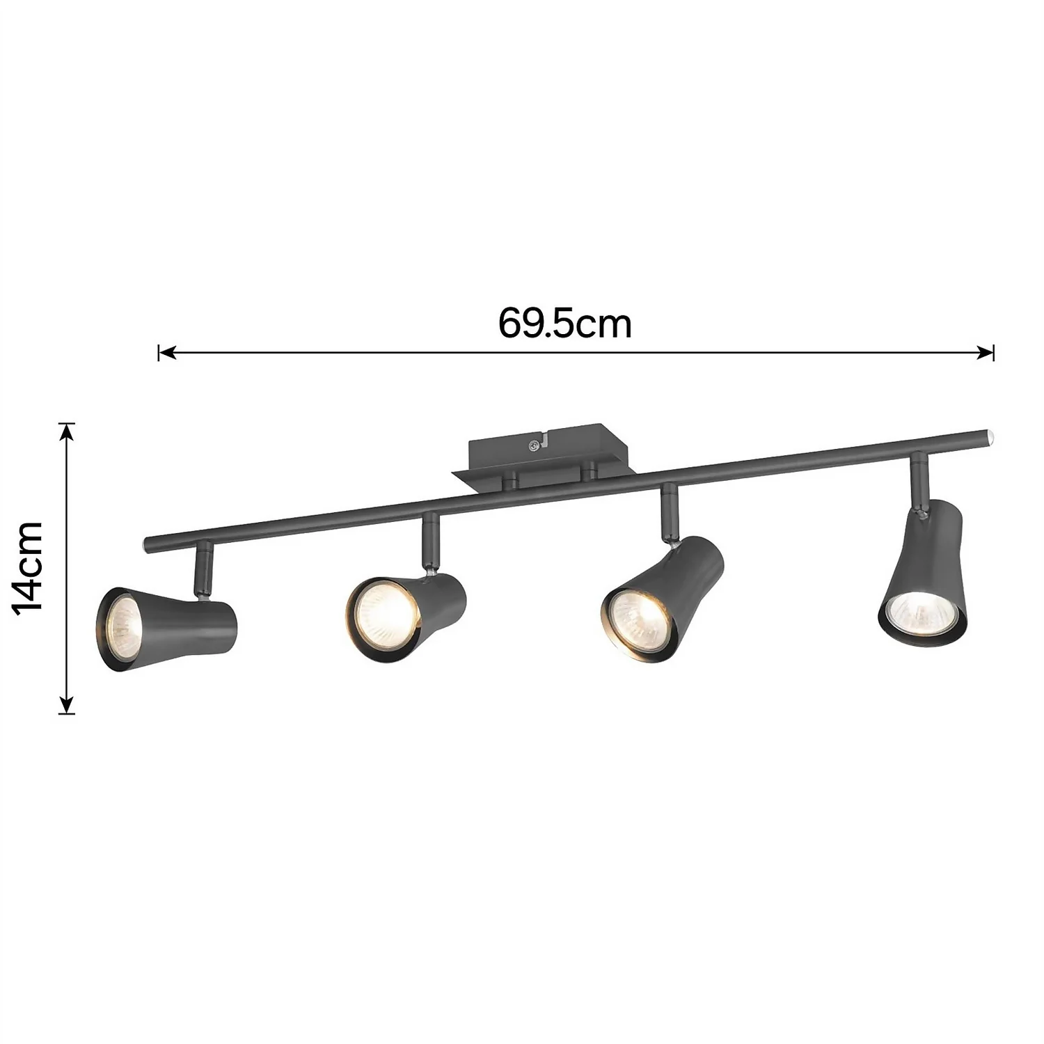 Swansea 4 Lamp Spotlight Bar - Black Nickel 4 Swansea 4 Lamp Spotlight Bar - Black Nickel - Image 4