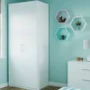 Fitted Bedroom Slab Double Wardrobe - White