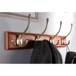 None Beech Victorian Hook Rail - Antique Brass - 4 Hooks -Outlet Home Harmony Store 12832351 1844846153966032